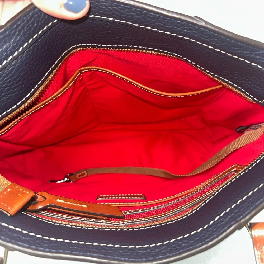 Dooney & Bourke Lexington Small Tote Midnight Blue Navy Pebble Leather Shopper